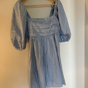 The A&F Emerson Poplin Puff Sleeve Mini Dress Large Tall